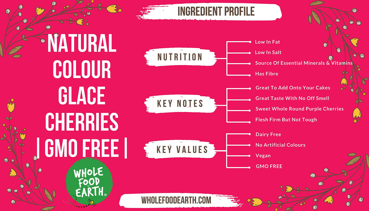 Wholefood Earth Glace Cherries - Natural Colour, Vegan, Dairy-Free | 500g 4