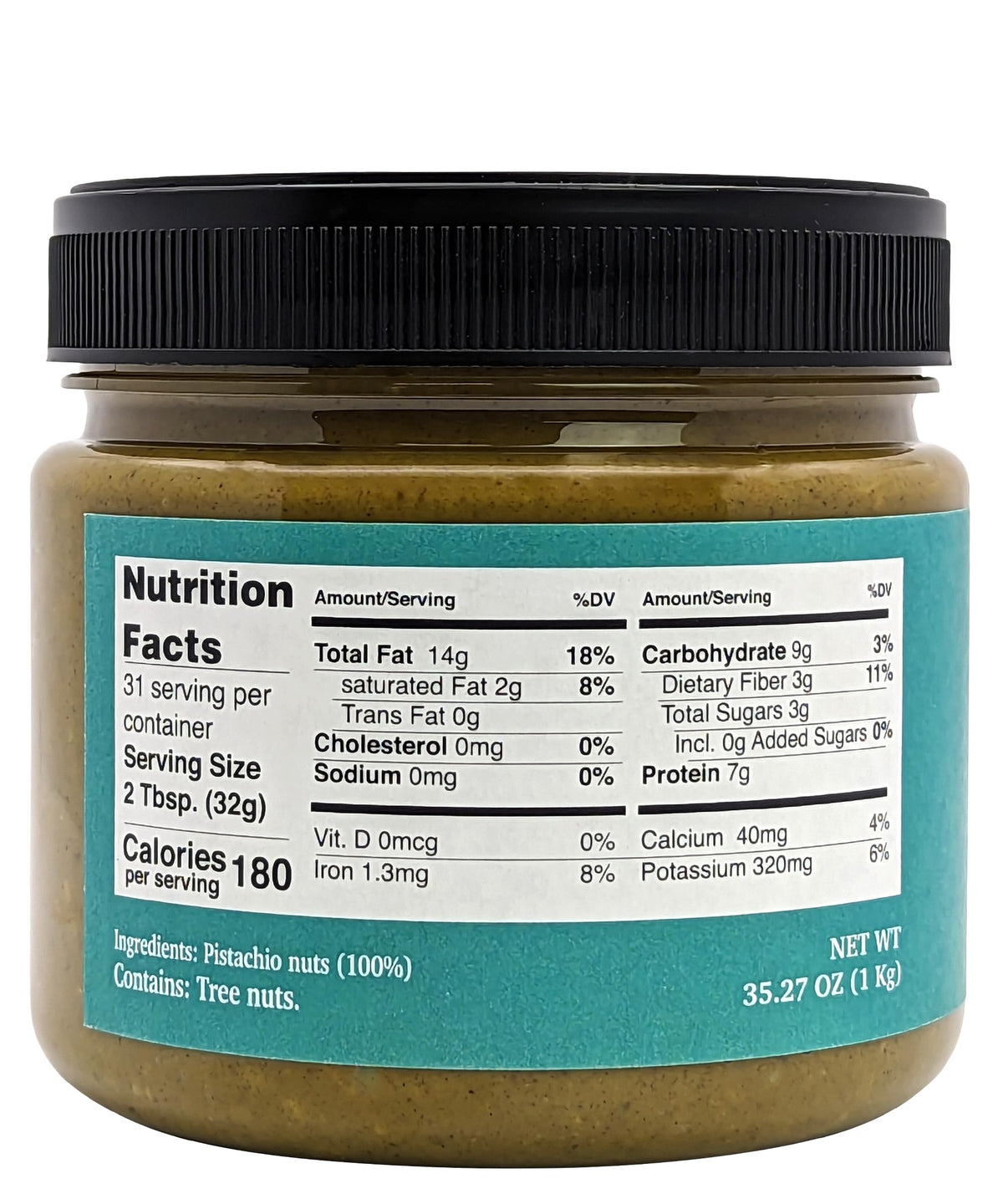 Nutural World Crunchy Pistachio Butter - 1kg | Single Ingredient | Vegan