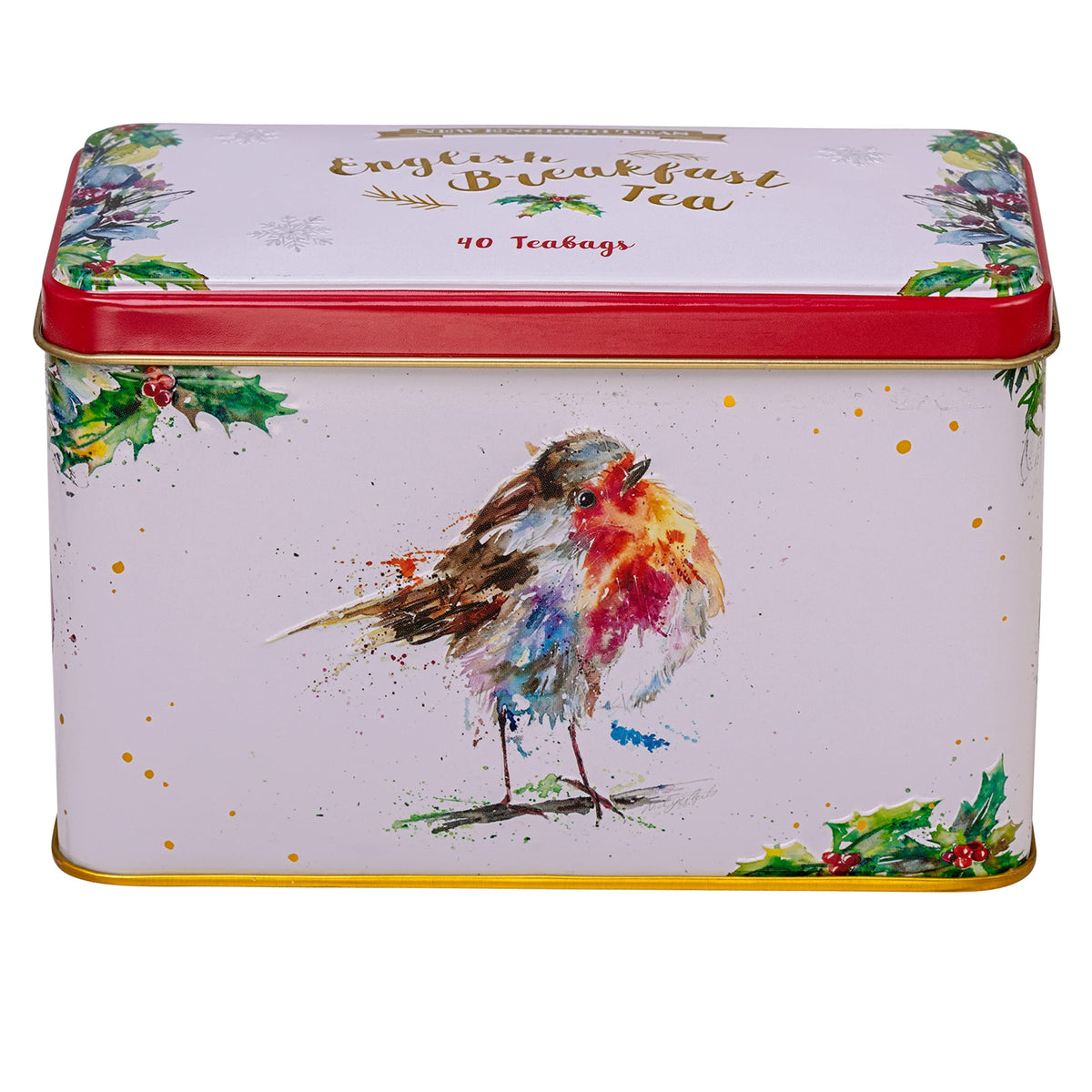 New English Teas Christmas Robin Tea Tin - 40 English Breakfast Teabags 3