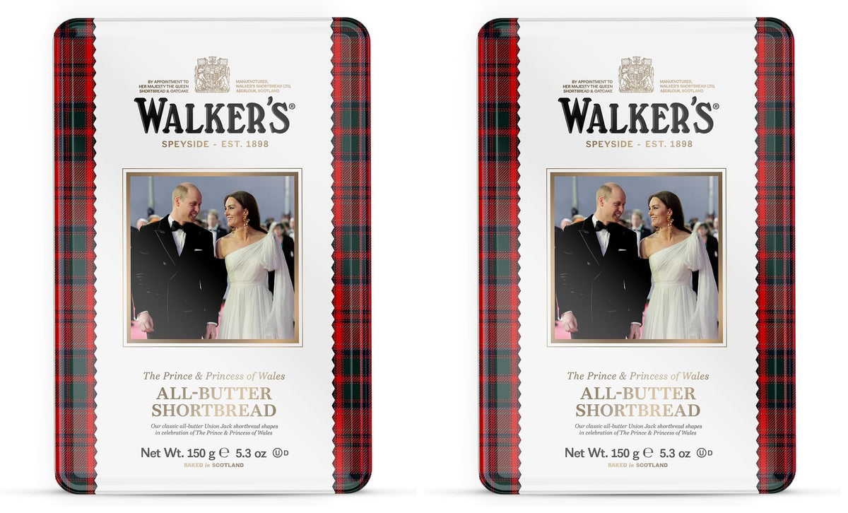 Walkers All-Butter Shortbread Prince & Princess of Wales Tin - 14 Pieces | 301g