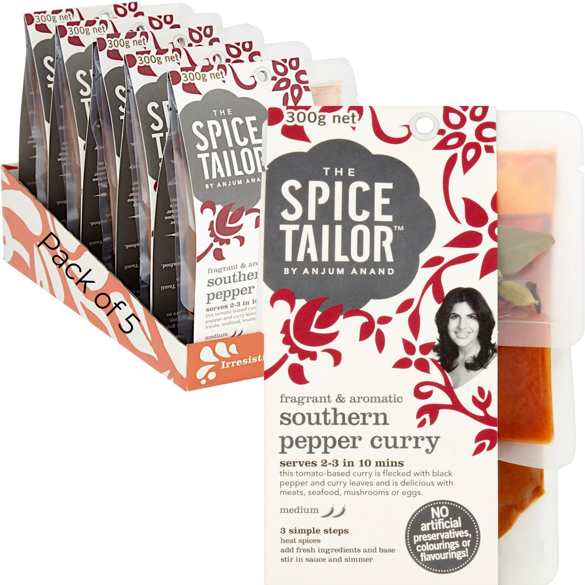 The Spice Tailor Southern Pepper Curry Meal Kit - Authentic Indian Flavours, Natural Ingredients, 5 Servings