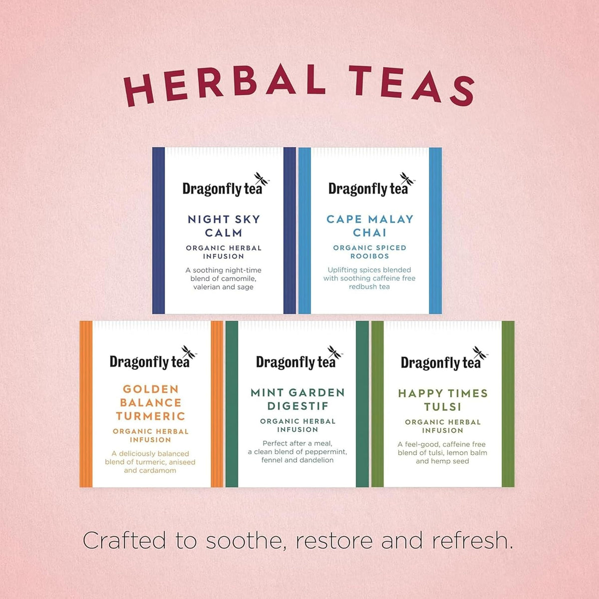 Dragonfly Organic Herbal Tea Gift Collection - 30 Teabags | Relaxation | Stress Relief 3