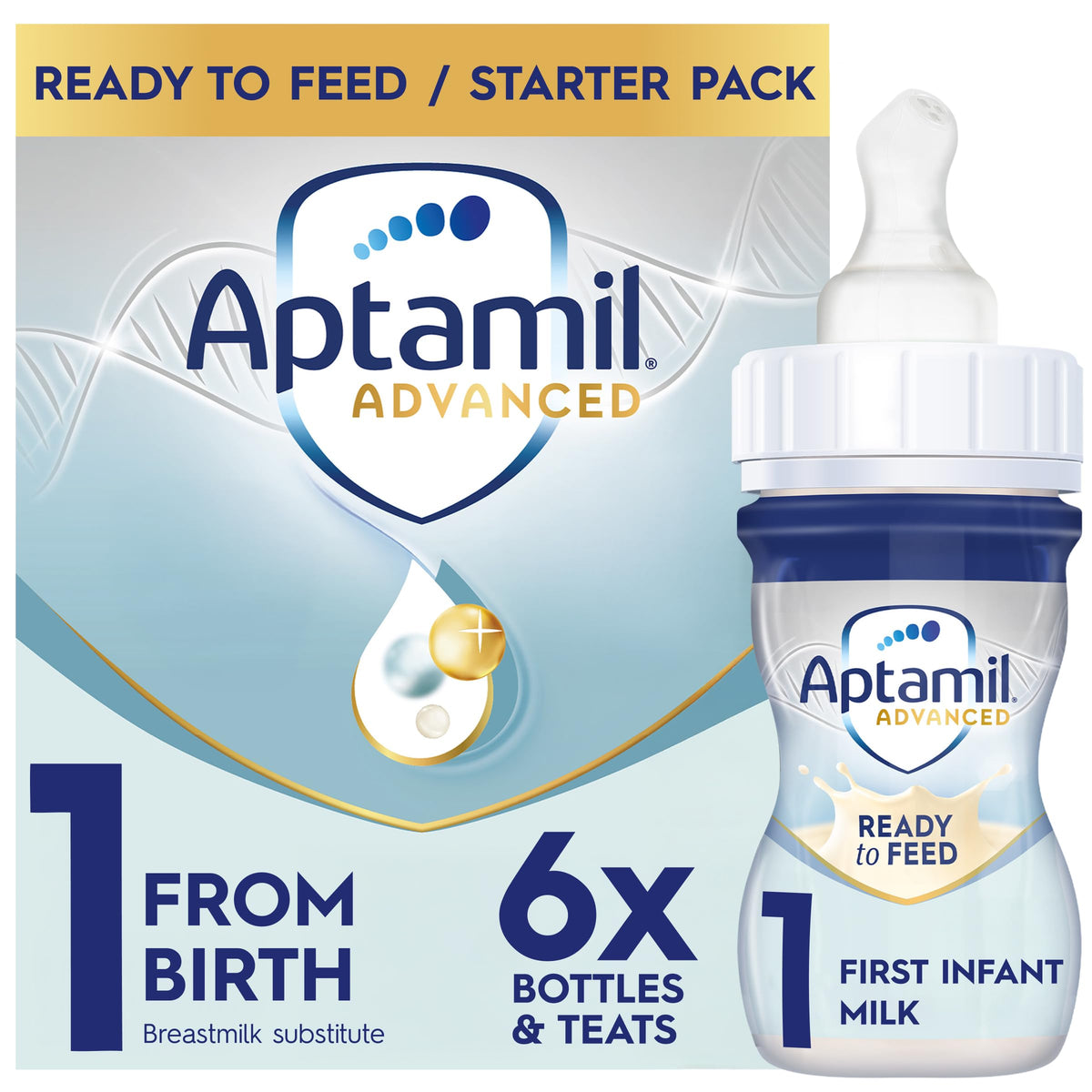 Aptamil Advanced 1 First Baby Milk Formula Starter Pack - Ready to Use Liquid, 420ml