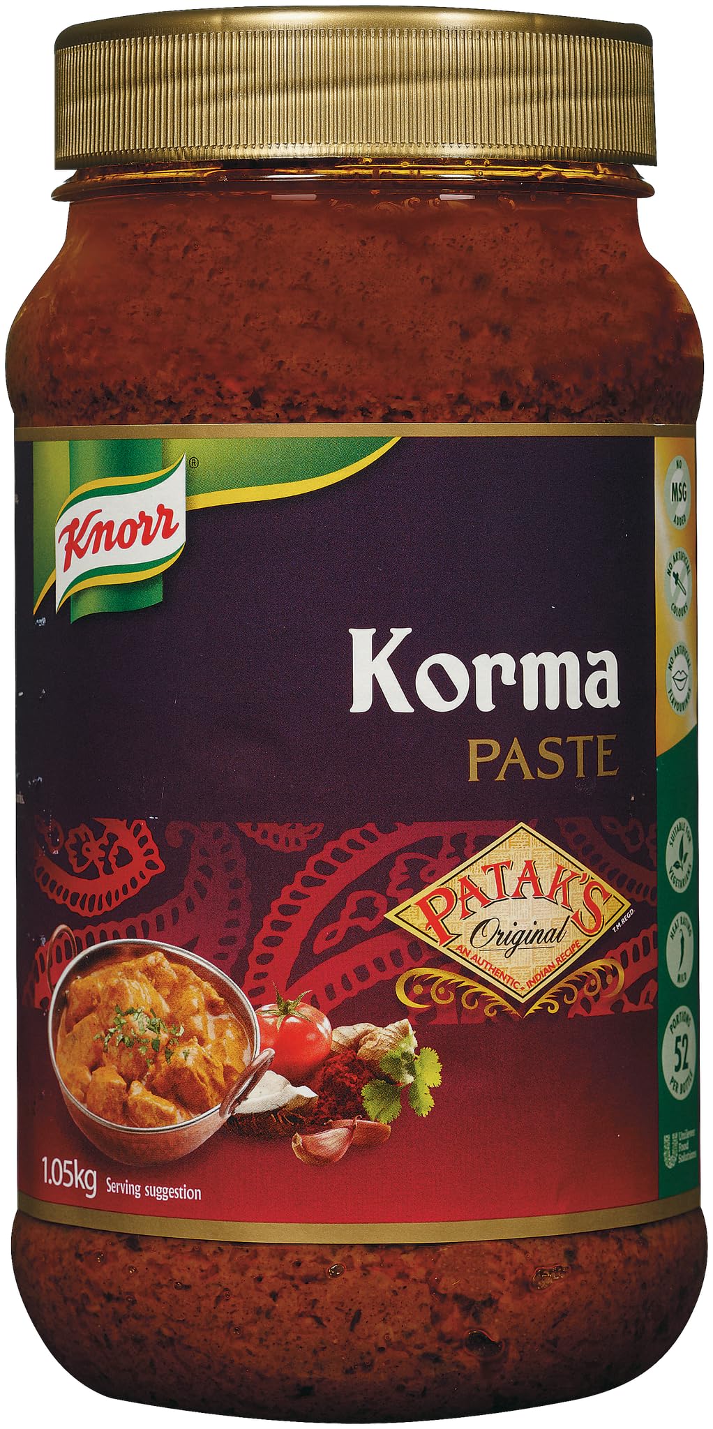 Knorr Professional Korma Paste - Mild Indian Cooking Paste, 1.1 kg