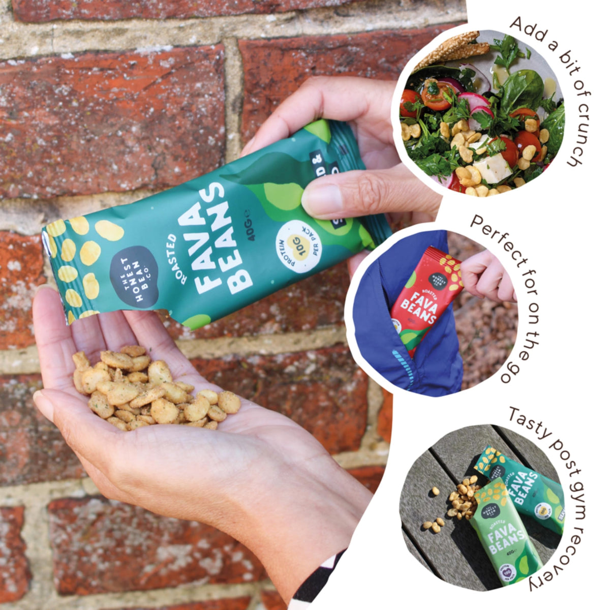 The Honest Bean Co Roasted Fava Bean Snack - Seaweed & Miso Flavor | 40g Pack of 12 4