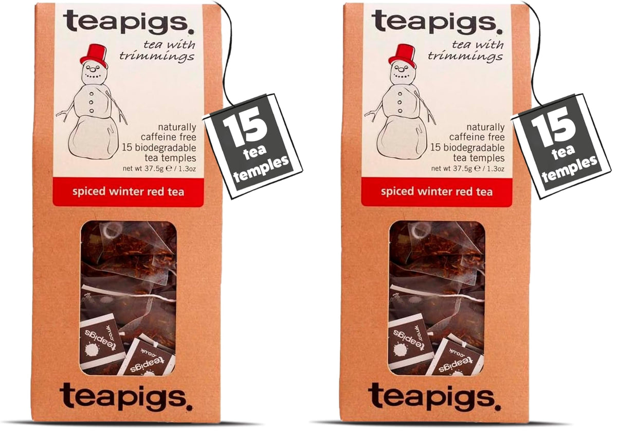 teapigs Spiced Winter Red Herbal Tea Bags - Caffeine-Free, Warming Spices, 30 Count (2 x 15)