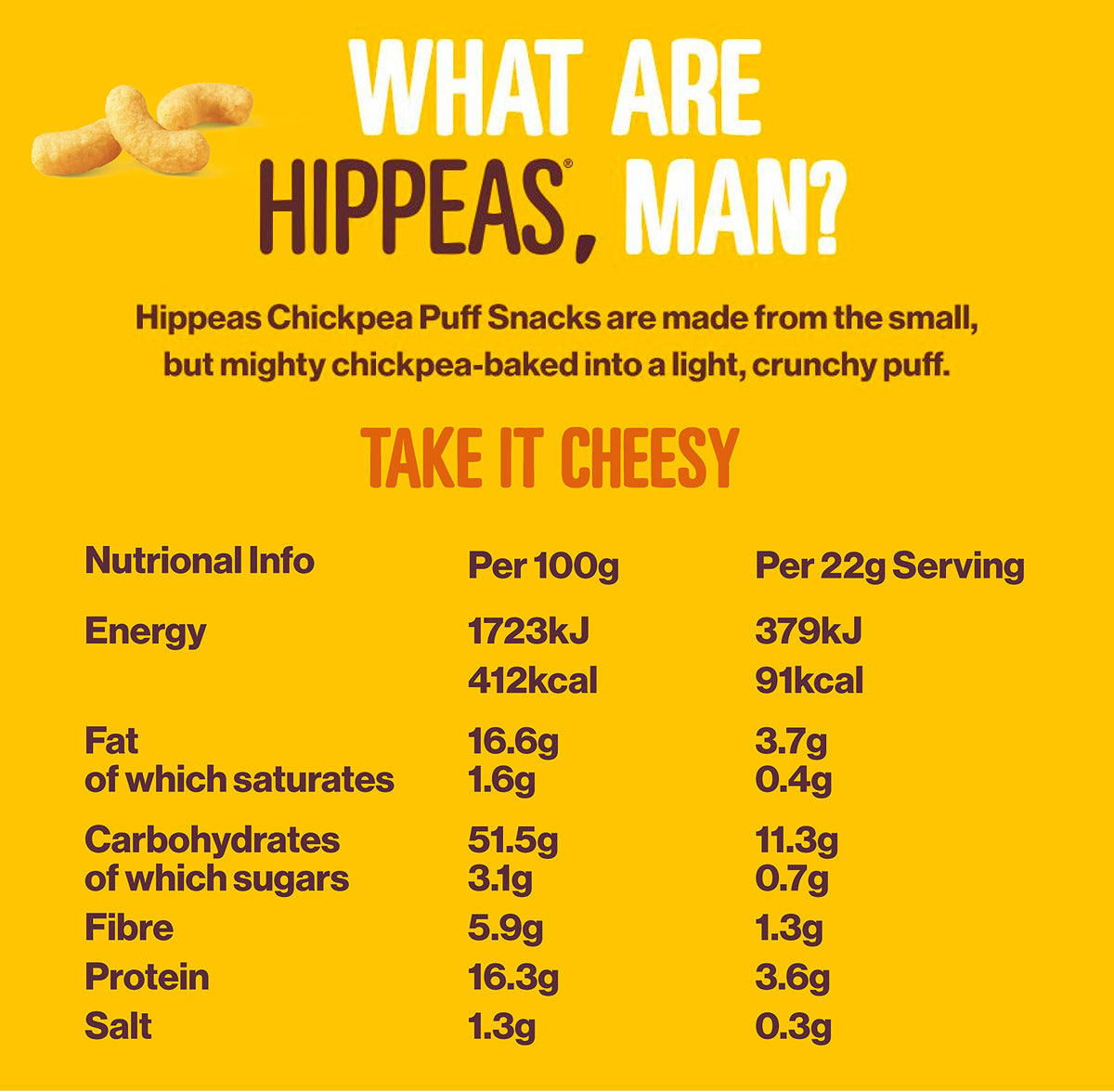 Hippeas Cheese Flavoured Chickpea Puffs Multipack - 10 x 78g Sharing Bags 7