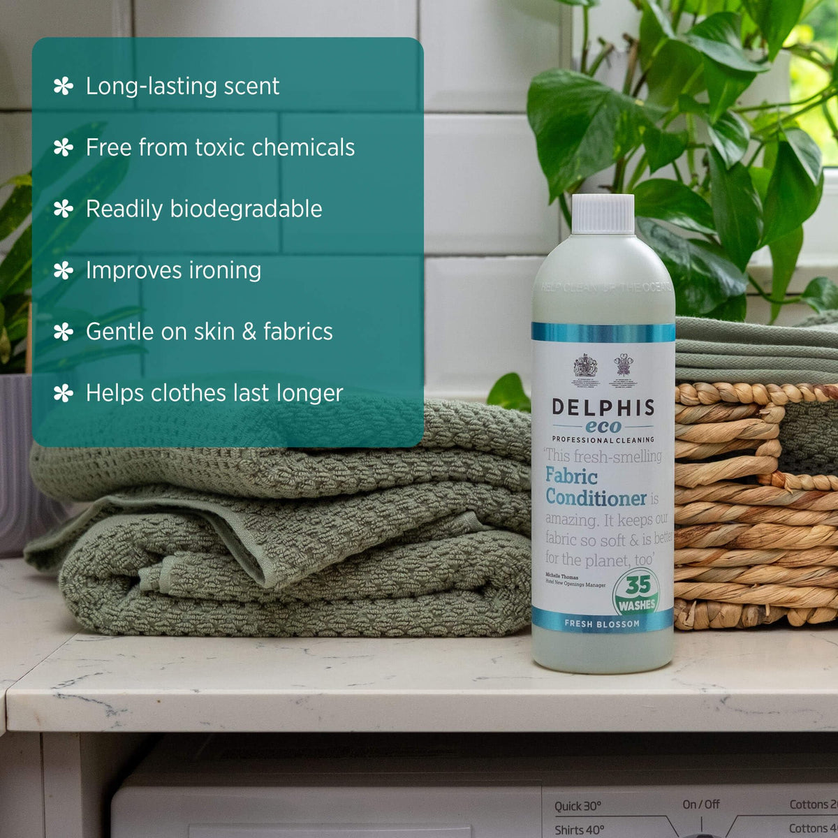 DELPHISECO Fabric Conditioner - Softens Fabric, Reduces Static, Fresh Blossom Scent | 700ml 3