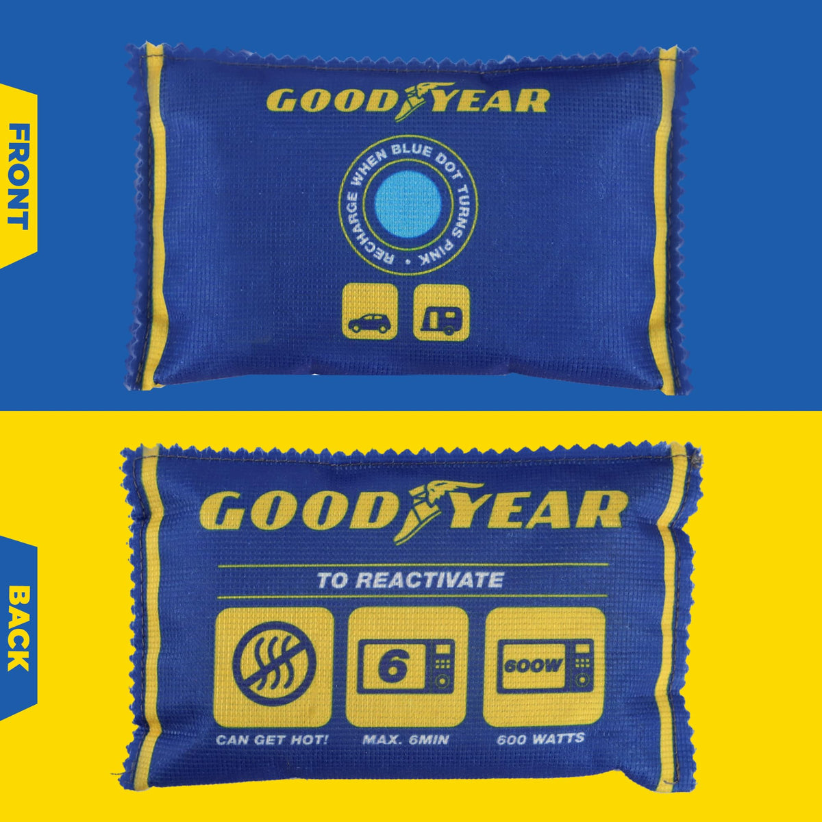 Goodyear 2pc 100g Reusable Moisture Absorber Bags - Eco-Friendly, Portable 4