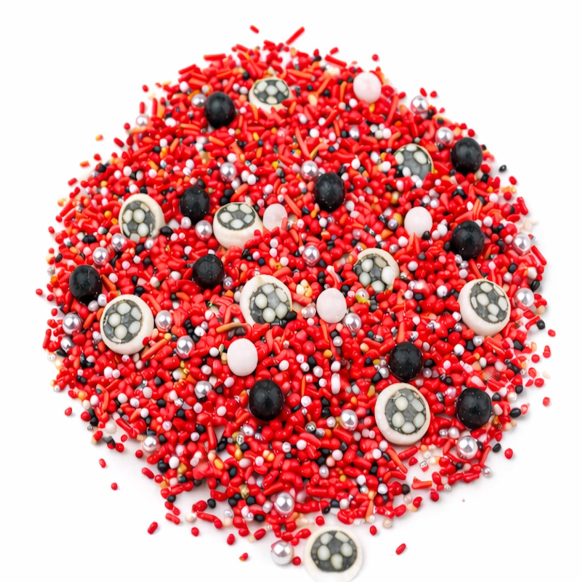 Happy Sprinkles Red Football Party Mix - Edible Cake Toppers | 90g