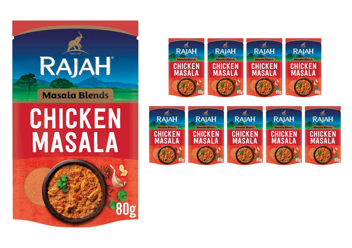 Rajah Chicken Masala Powder - 10 x 80g Packs | Indian Seasoning