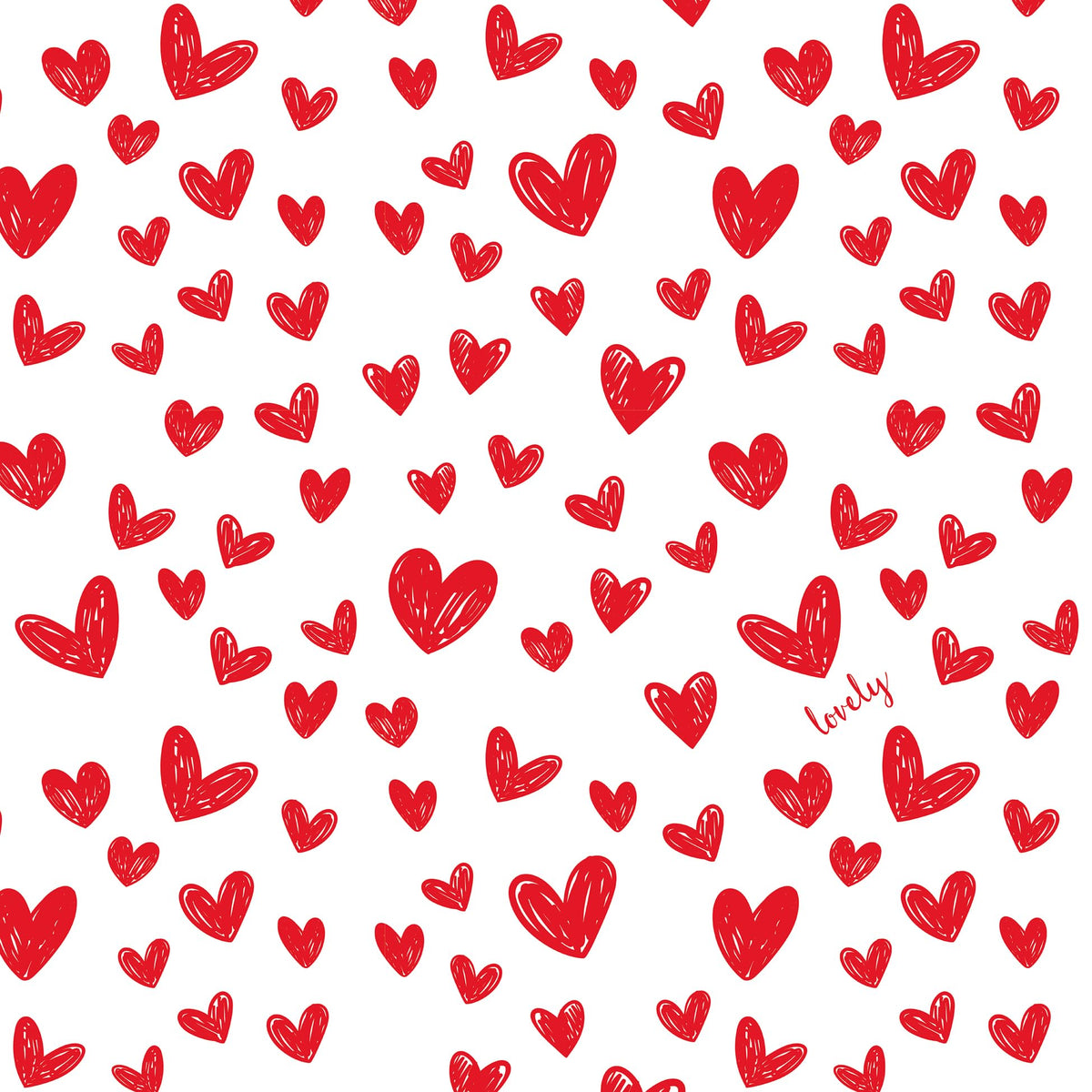 Anniversary House Heart Lunch Napkins - 3 Ply, Pack of 20, Red and White