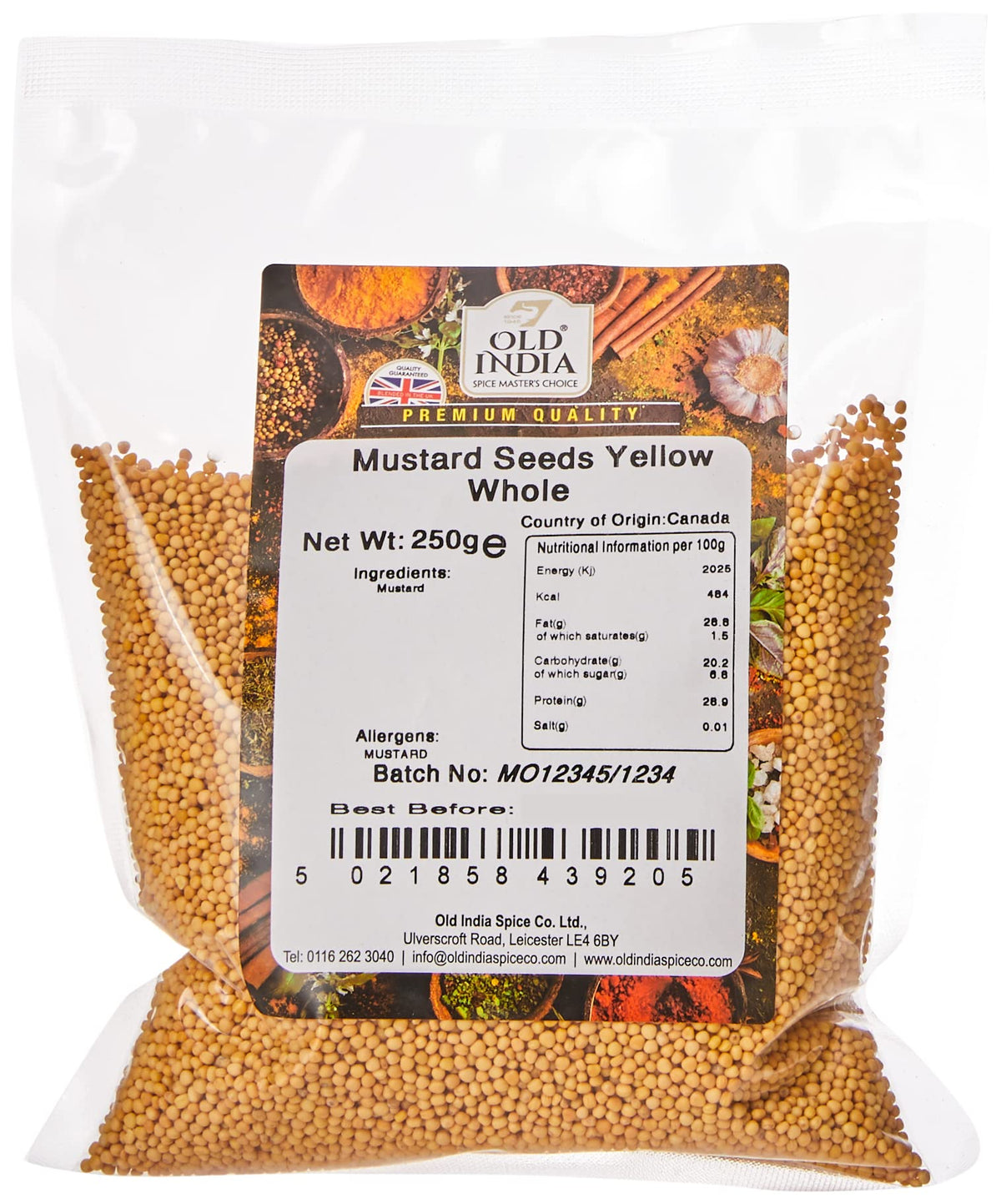 Old India Yellow Mustard Seeds - Whole, 250g