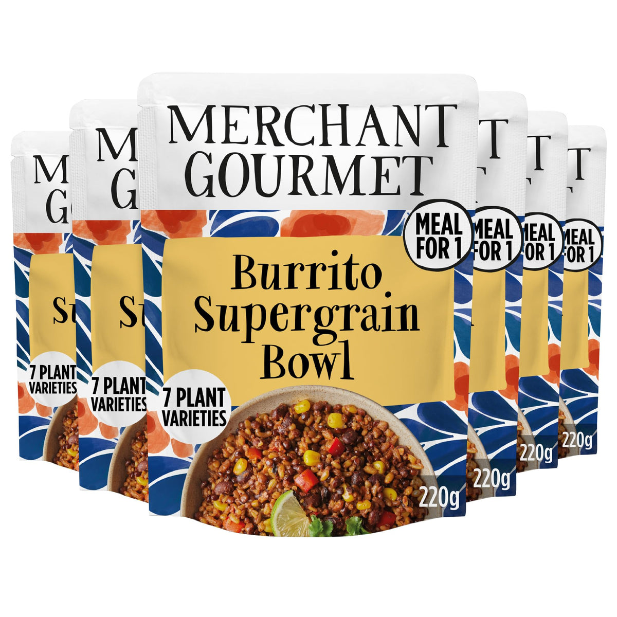 Merchant Gourmet Burrito Supergrain Bowl - Vegan Friendly, High Protein & Fibre | 220g (Pack of 6) 1