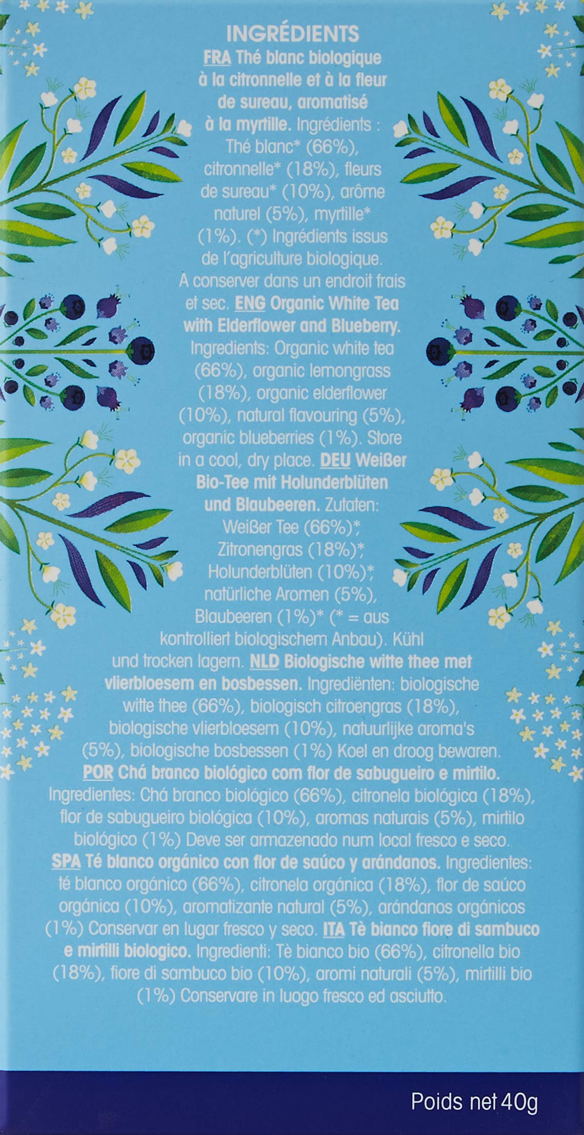 English Tea Shop Organic White Tea, Blueberries & Elderflower - 20 Count (Pack of 2) 3