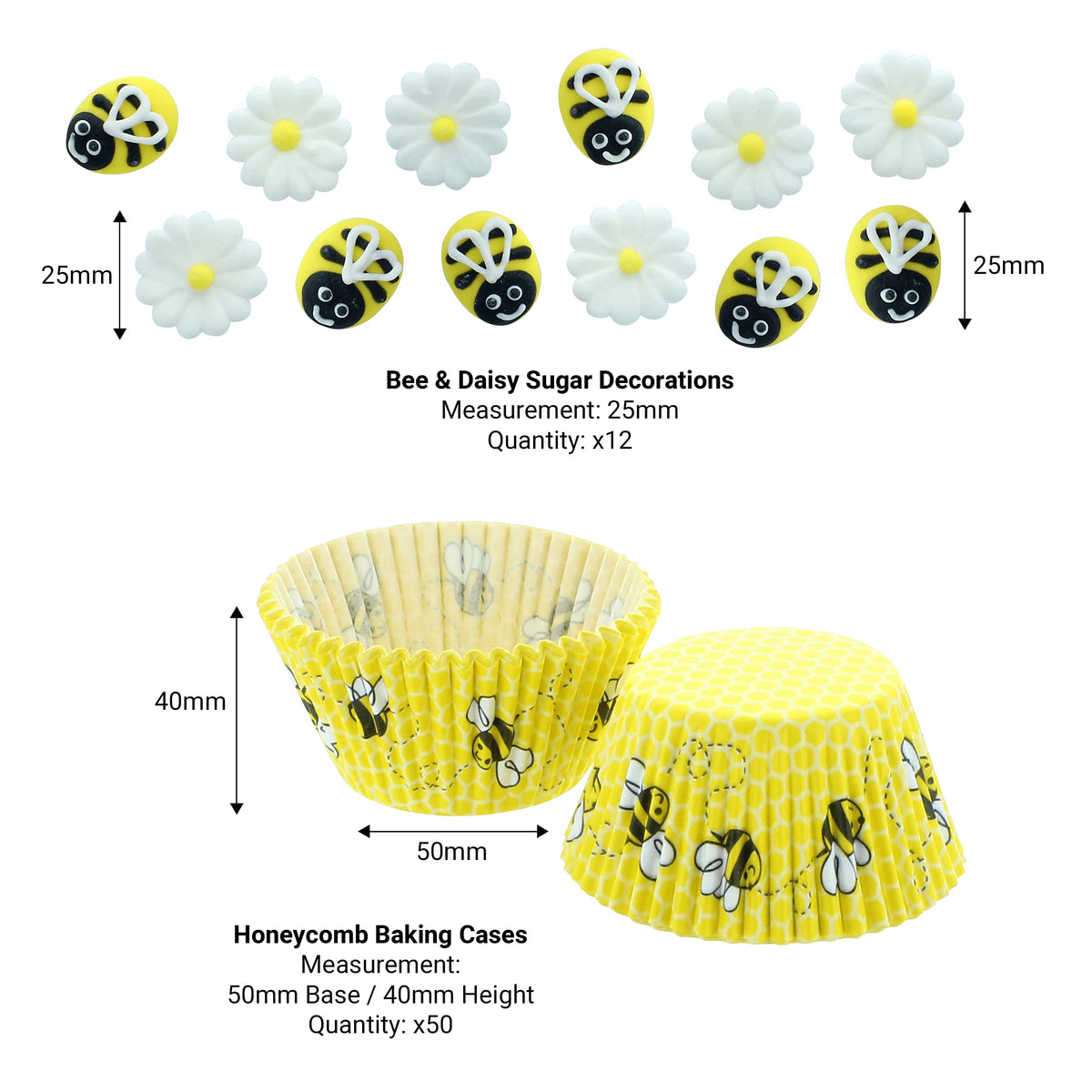 Culpitt Baked with Love Bumble Bee Cupcake Decorating Kit - 62 Count 3
