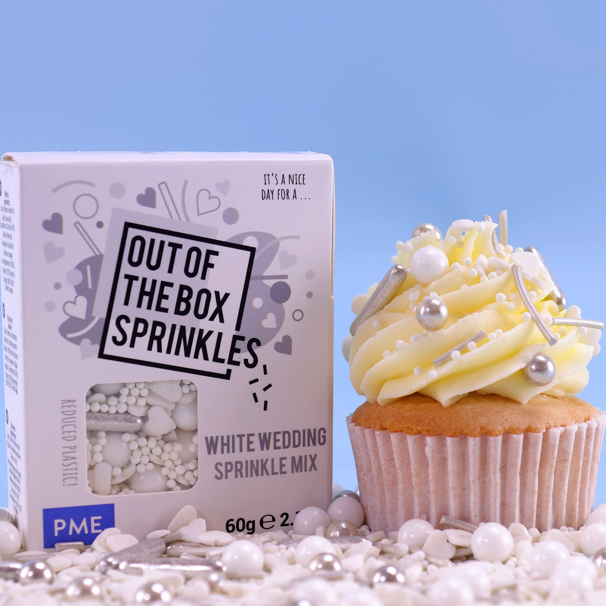 PME Out the Box Sprinkles Mix - White Wedding | 60g | Sugar Shapes 6
