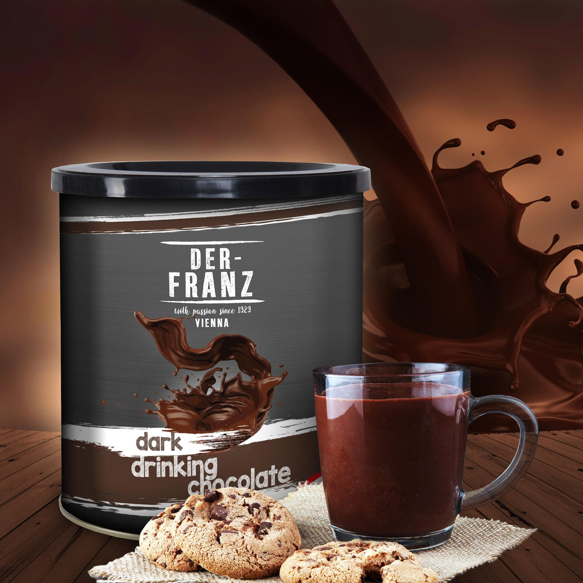 Der-Franz Dark Drinking Chocolate - 38.9% Cocoa | 1000g Pack of 2 4