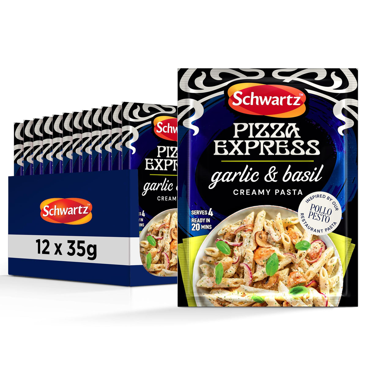 Schwartz Garlic and Basil Creamy Pasta Recipe Mix - 12 x 12g Sachets 1