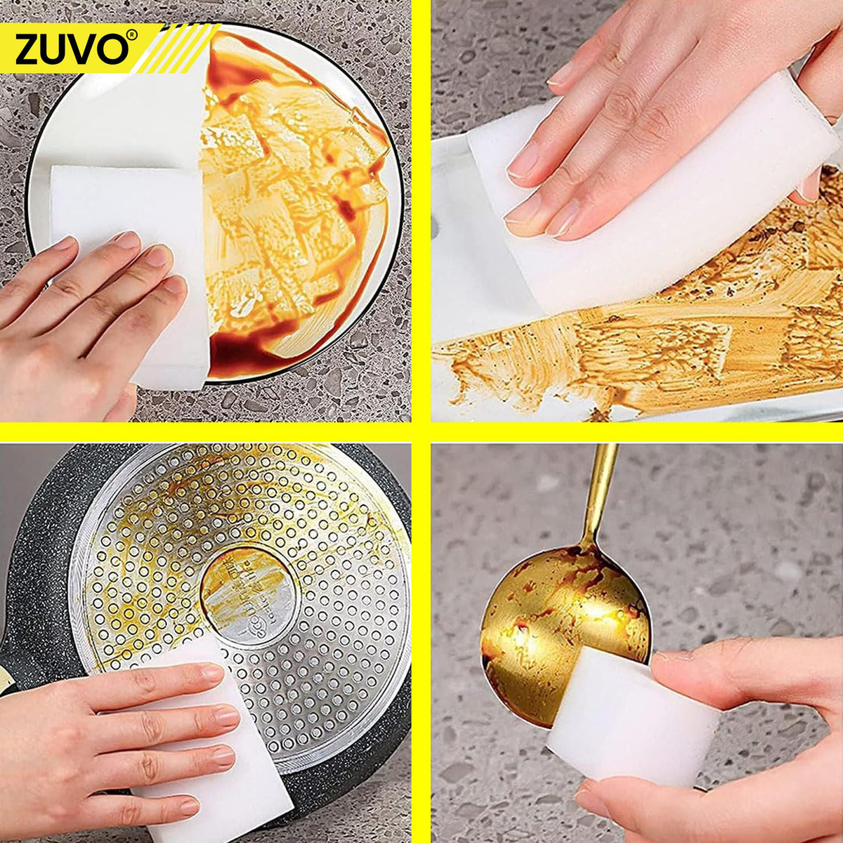 Zuvo Magic Eraser Sponge - Heavy-Duty Cleaning, 12-Pack 5
