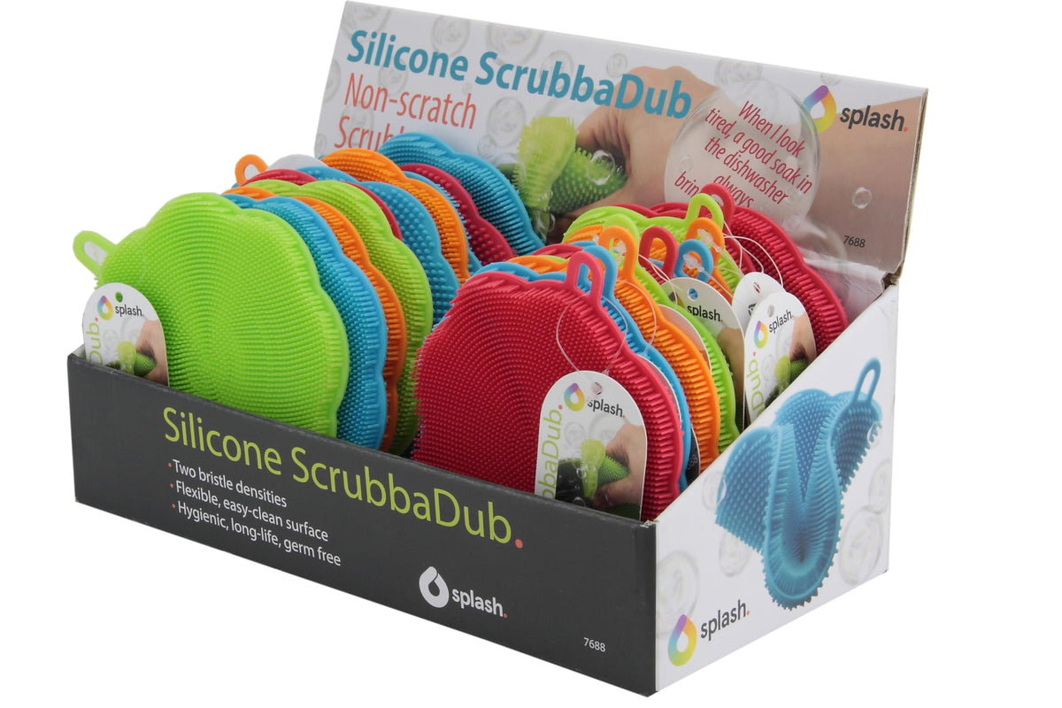 apollo THE HOUSEWARES BRAND Silicone Washing Up Scrub - Dual-Sided, Flexible, Assorted Colours