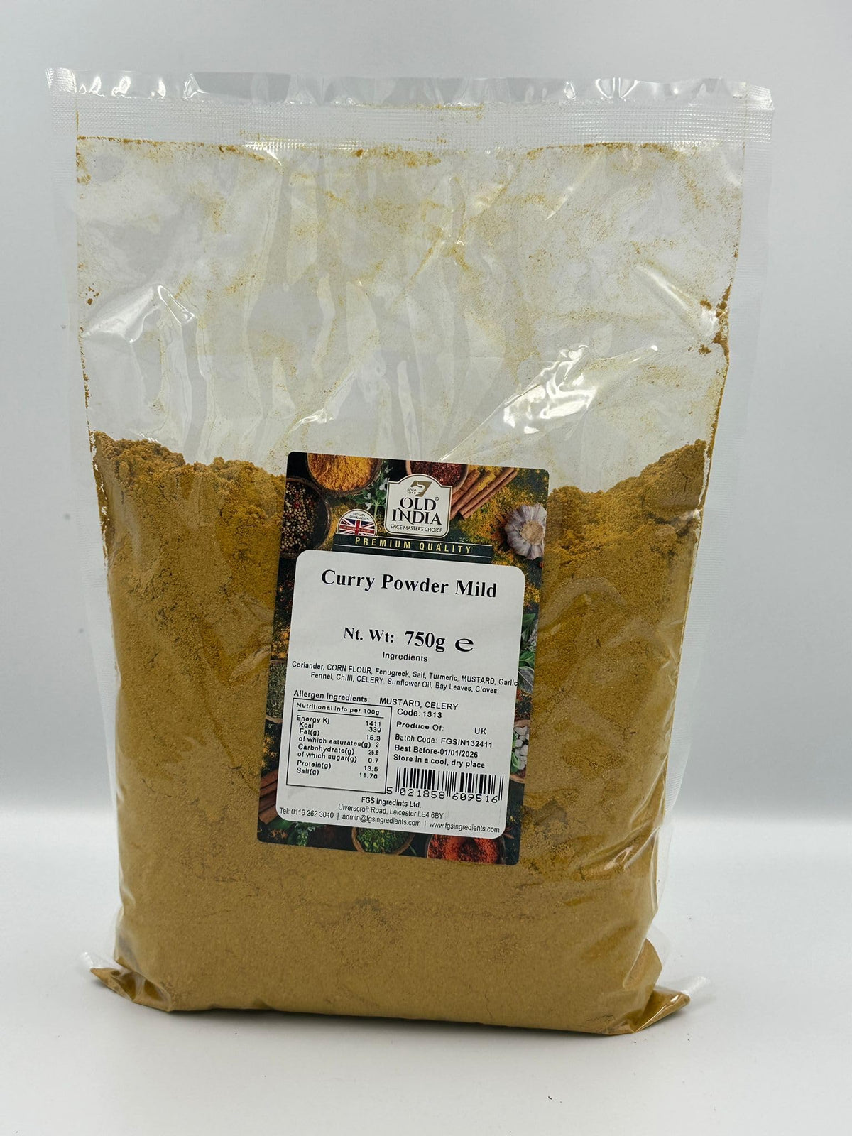Old India Mild Curry Powder - 750g | Natural, Additive-Free, GMO-Free