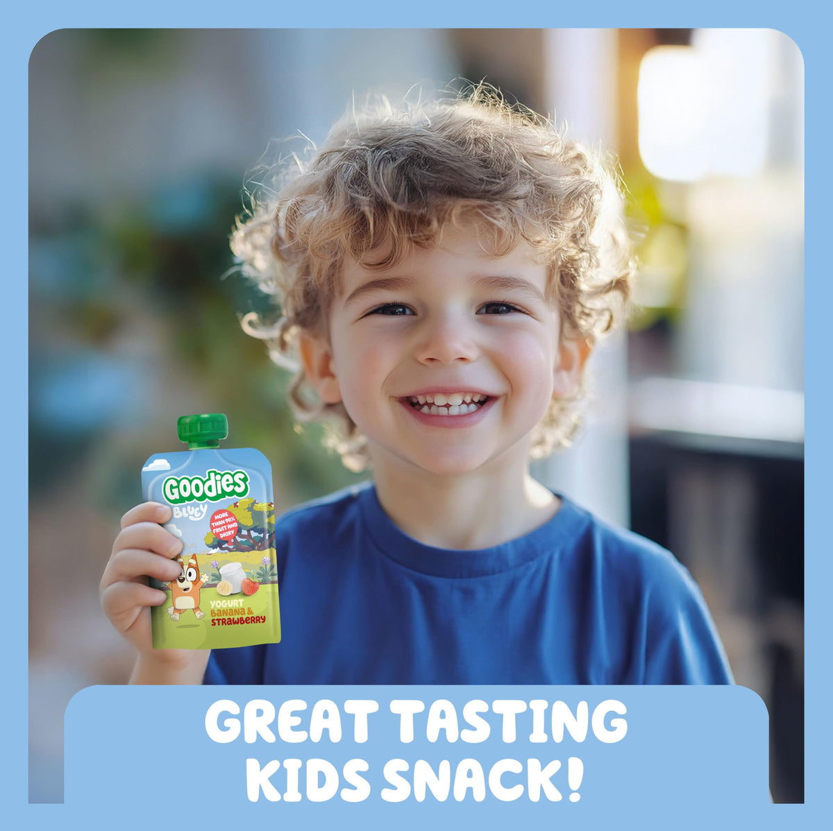Goodies Bluey Fruit Yoghurt Pouches - Banana & Strawberry, 1 of 5 a Day, No Added Sugar, 12 x 100g 8