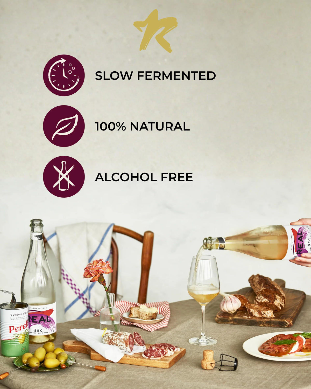 REAL Kombucha Sec Slow Fermented Sparkling Tea - 750ml 5