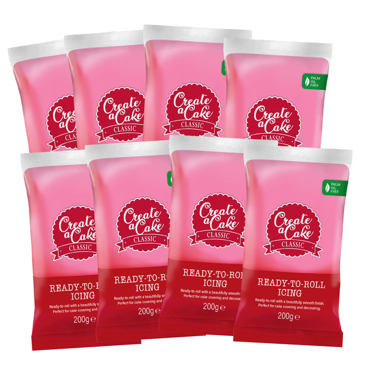 Create A Cake Pink Ready to Roll Fondant Icing - 1.6kg Pack | Palm Free Sugar Paste