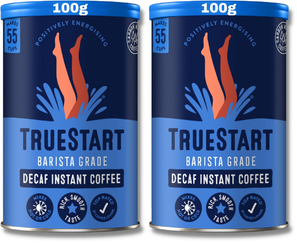 TRUESTART Decaf Instant Coffee - 100% Brazilian Arabica, Barista Approved | 200g Pack of 2