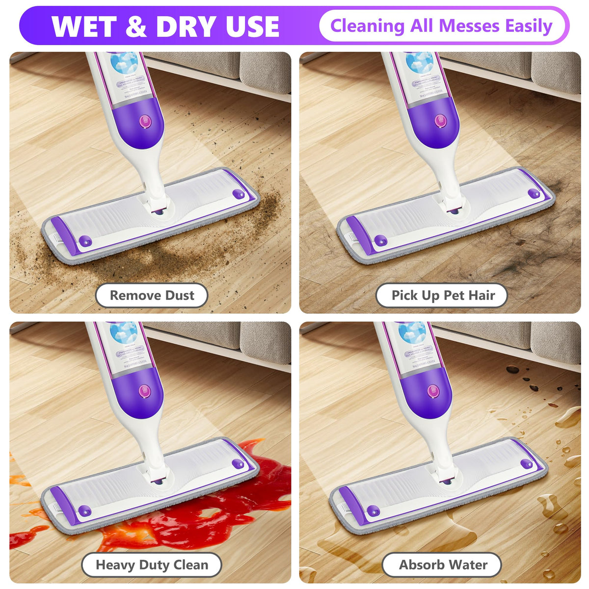 ILAVCOOL Microfiber Mop Pads - 6 Pack | Reusable & Machine Washable | For Tile, Wood & Composite Floors 4