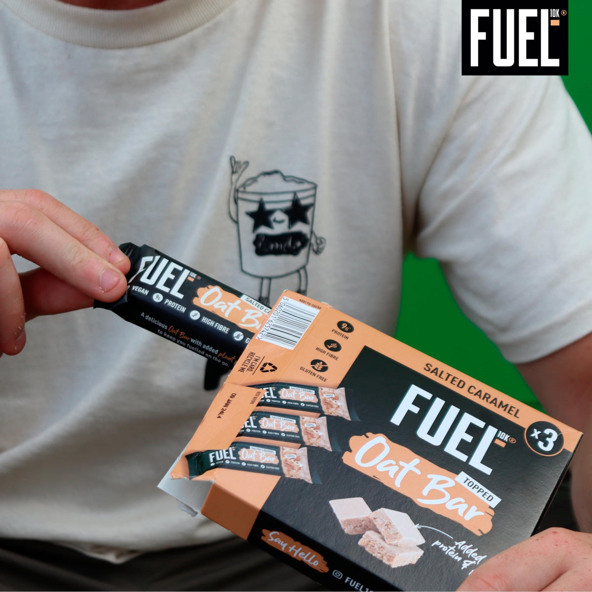 FUEL10K Salted Caramel Oat Bars - 9g Protein | 45g Bar | Pack of 10 5