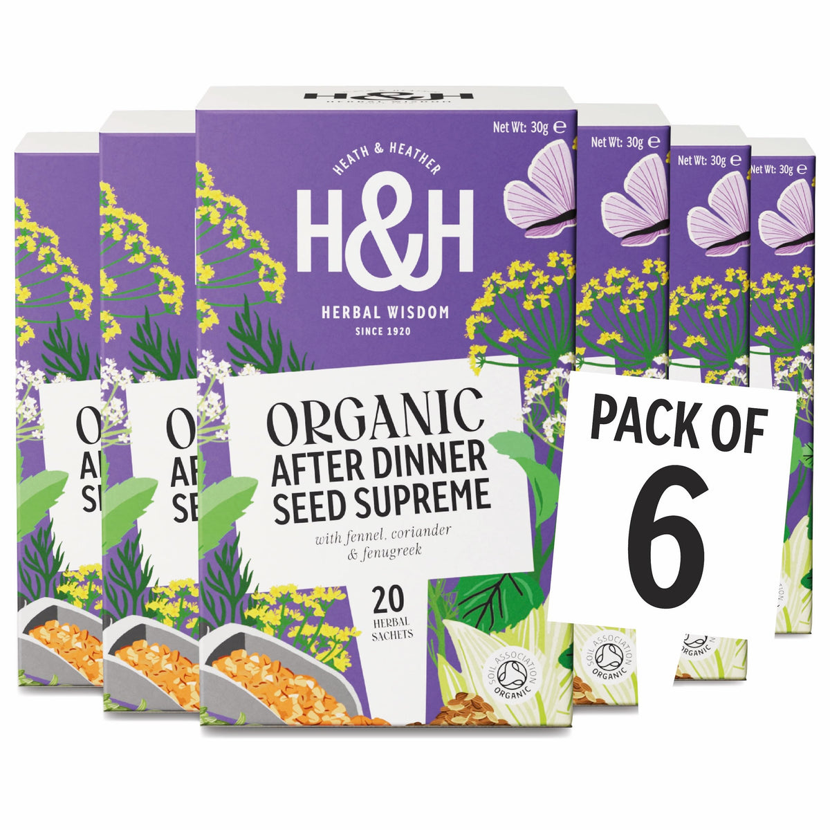 Heath & Heather Organic After Dinner Seed Supreme Herbal Tea - Supports Digestion | 120 Teabags | Caffeine-Free