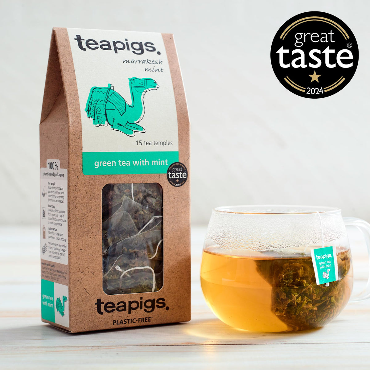 teapigs Green Tea with Mint - Traditional Moroccan Blend - 15 Count (Pack of 2) 4