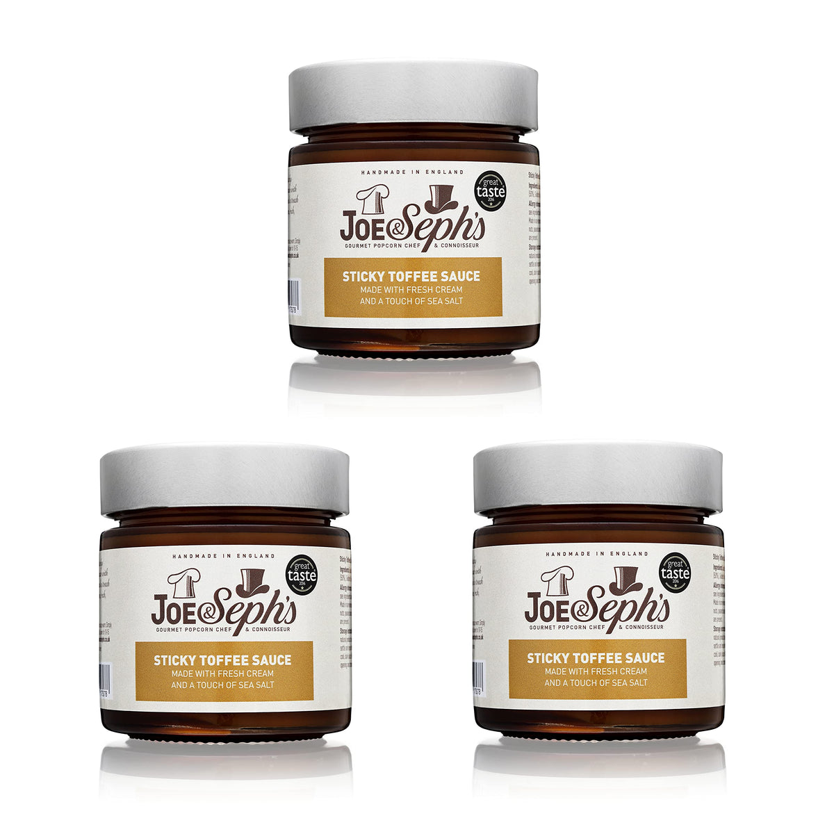 Joe & Seph's Sticky Toffee Caramel Sauce - 3 x 230g Jars | Handmade in Great Britain | Suitable for Vegetarians