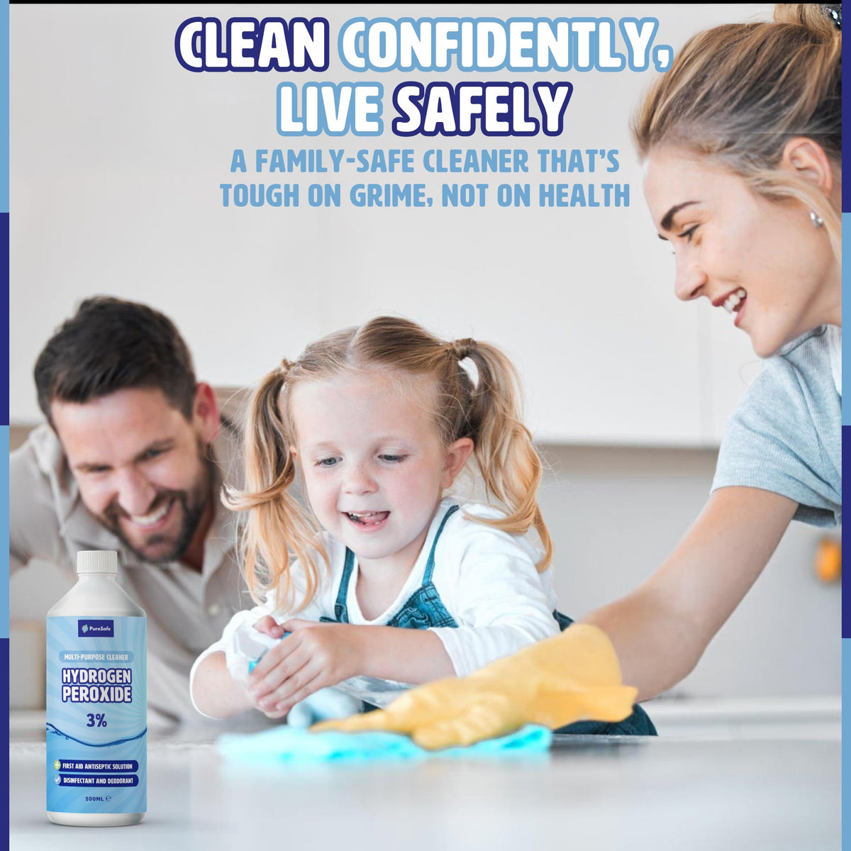 Pure Safe Hydrogen Peroxide 3% Solution - Multi-Surface Cleaner | 500ml | Made in UK 4