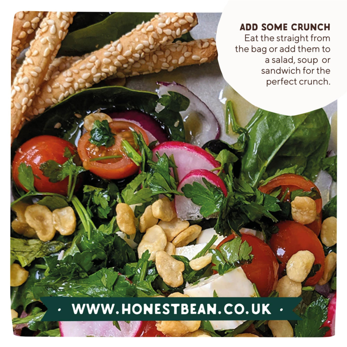 The Honest Bean Co Roasted Fava Beans, Black Garlic & Herb, 120g (6-Pack) 6
