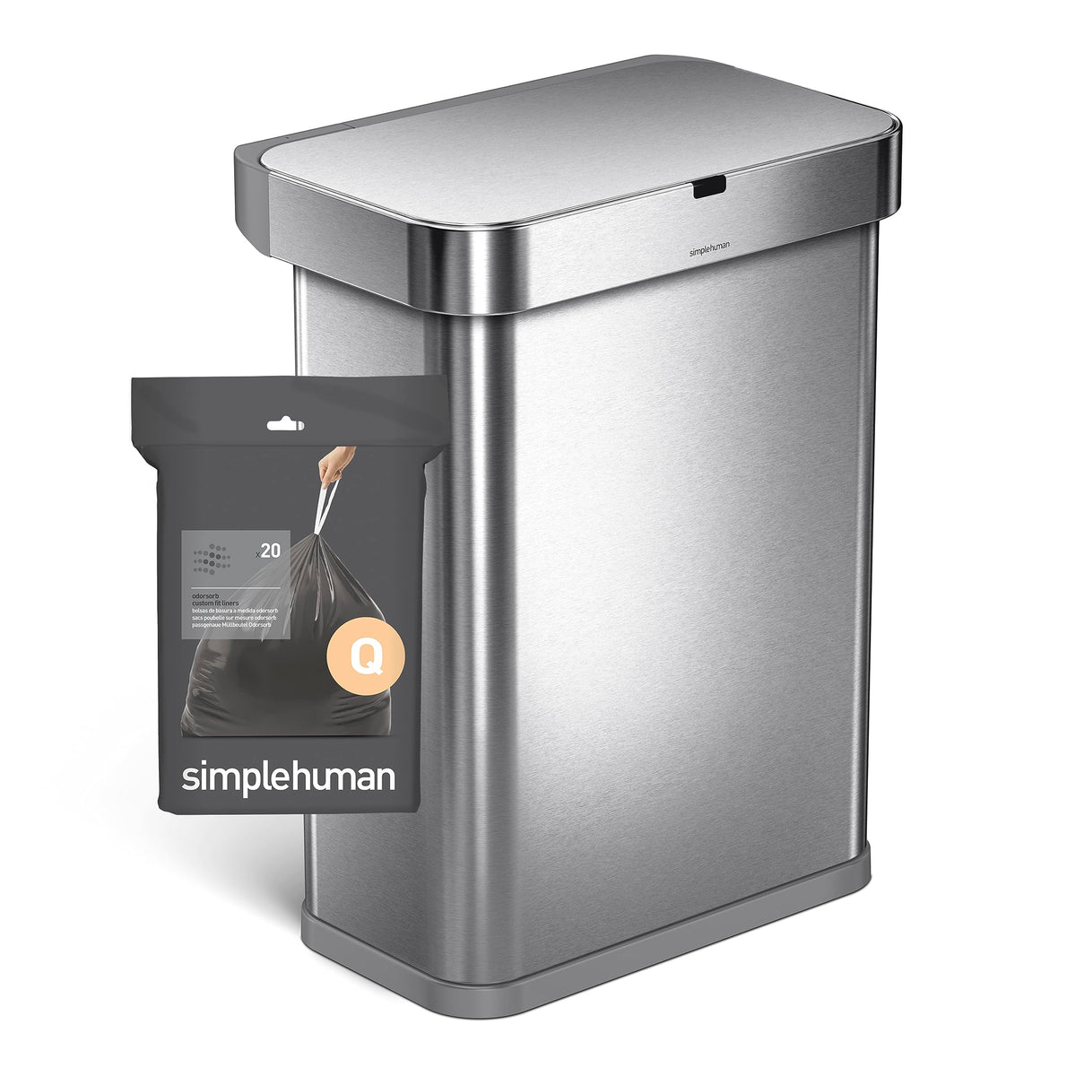 simplehuman Code Q Odorsorb Bin Liners - 40 Count | Unscented | 50 Liter Capacity 5