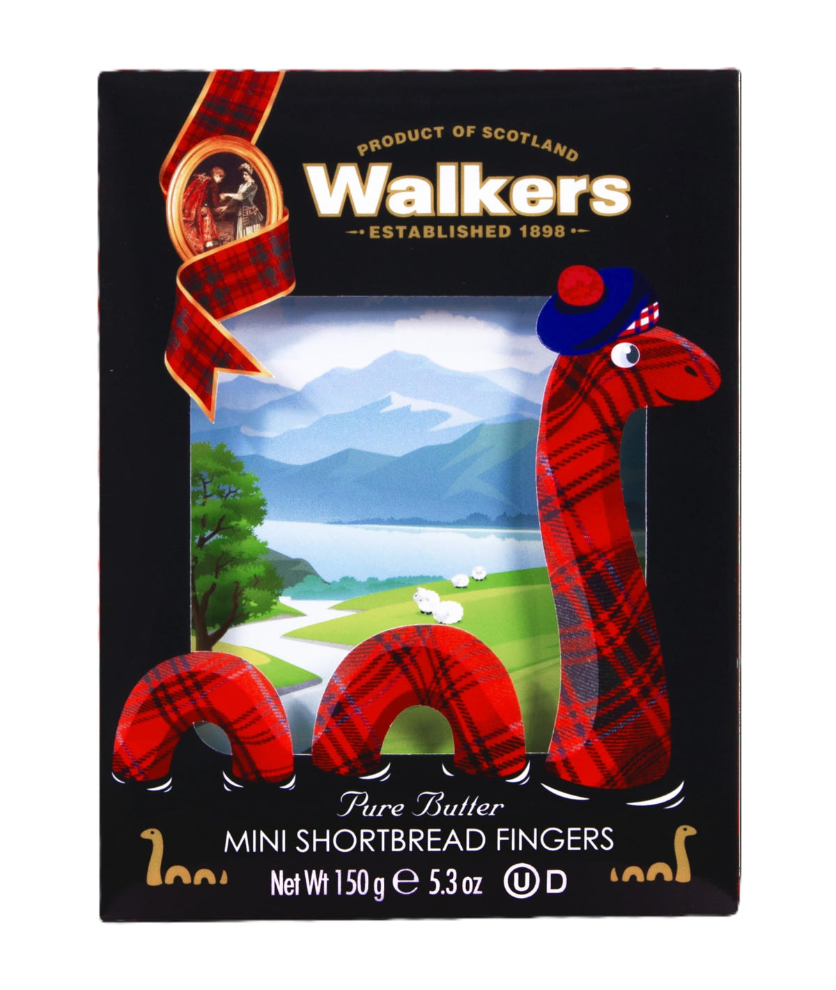 Walkers Mini Shortbread Fingers - 3D Nessie Carton | 150g | 29 Fingers