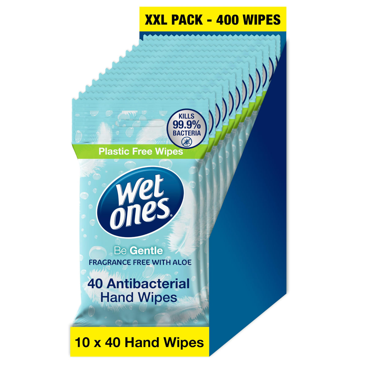 Wet Ones Antibacterial Biodegradable Hand Wipes - Fragrance Free, Hypoallergenic, 400 Count