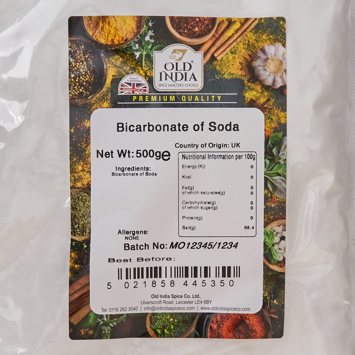 Old India Bicarbonate of Soda - 100% Natural, Additive-Free | 500g Powder
