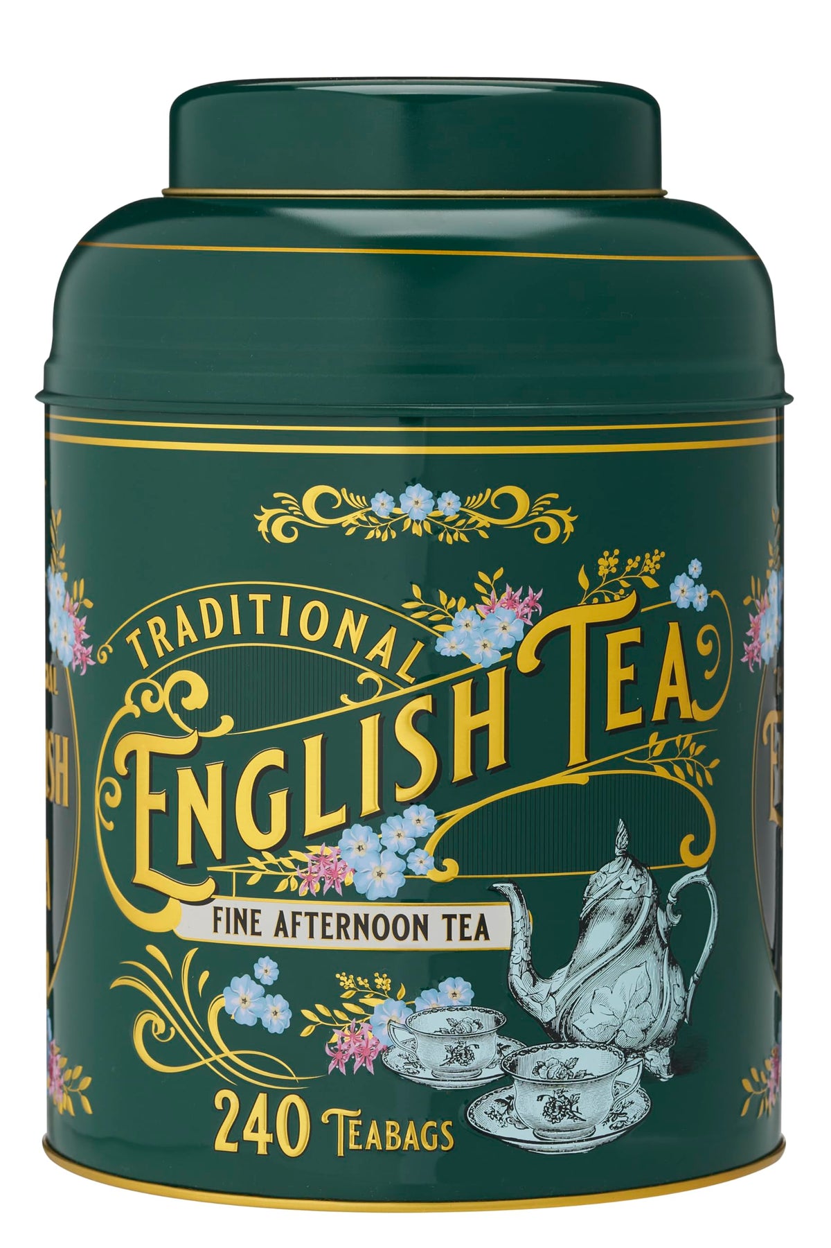 New English Teas Vintage Victorian Tea Tin - 240 English Afternoon Teabags | Bottle Green | 330g 5