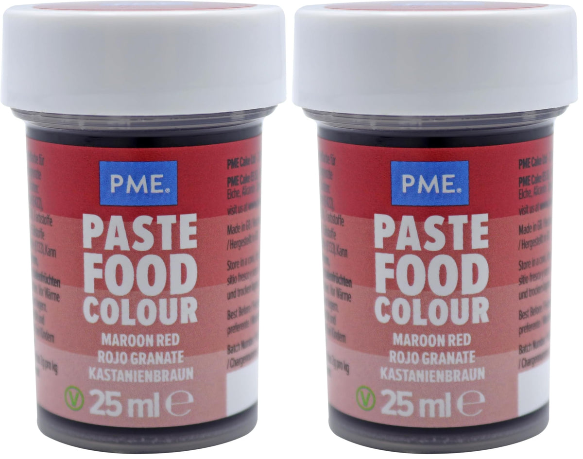 PME Paste Food Colouring - Maroon Red, 25g (Pack of 2)