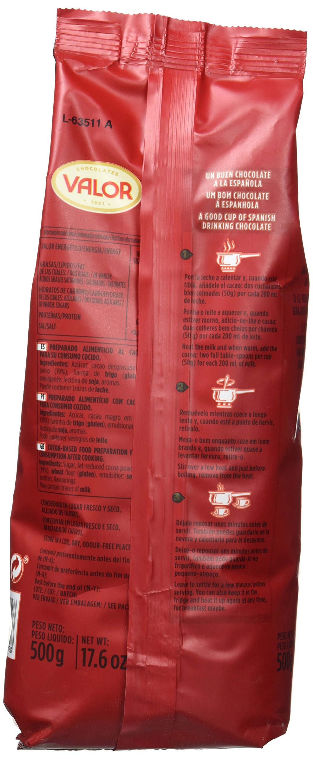 CHOCOLATES VALOR 1881 Cao A La Taza Hot Chocolate Powder - Traditional Spanish Drinking Chocolate | 500g 2