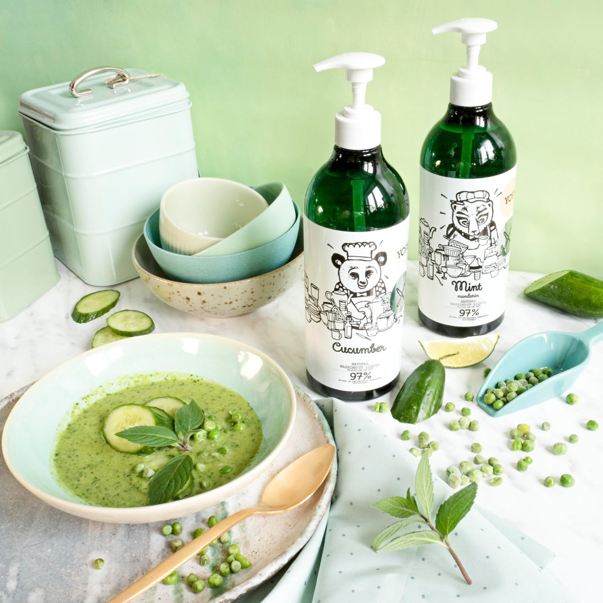 Yope Natural Washing-Up Liquid - Mint & Mandarin Scent | 750 ml | Vegan & Cruelty-Free 3