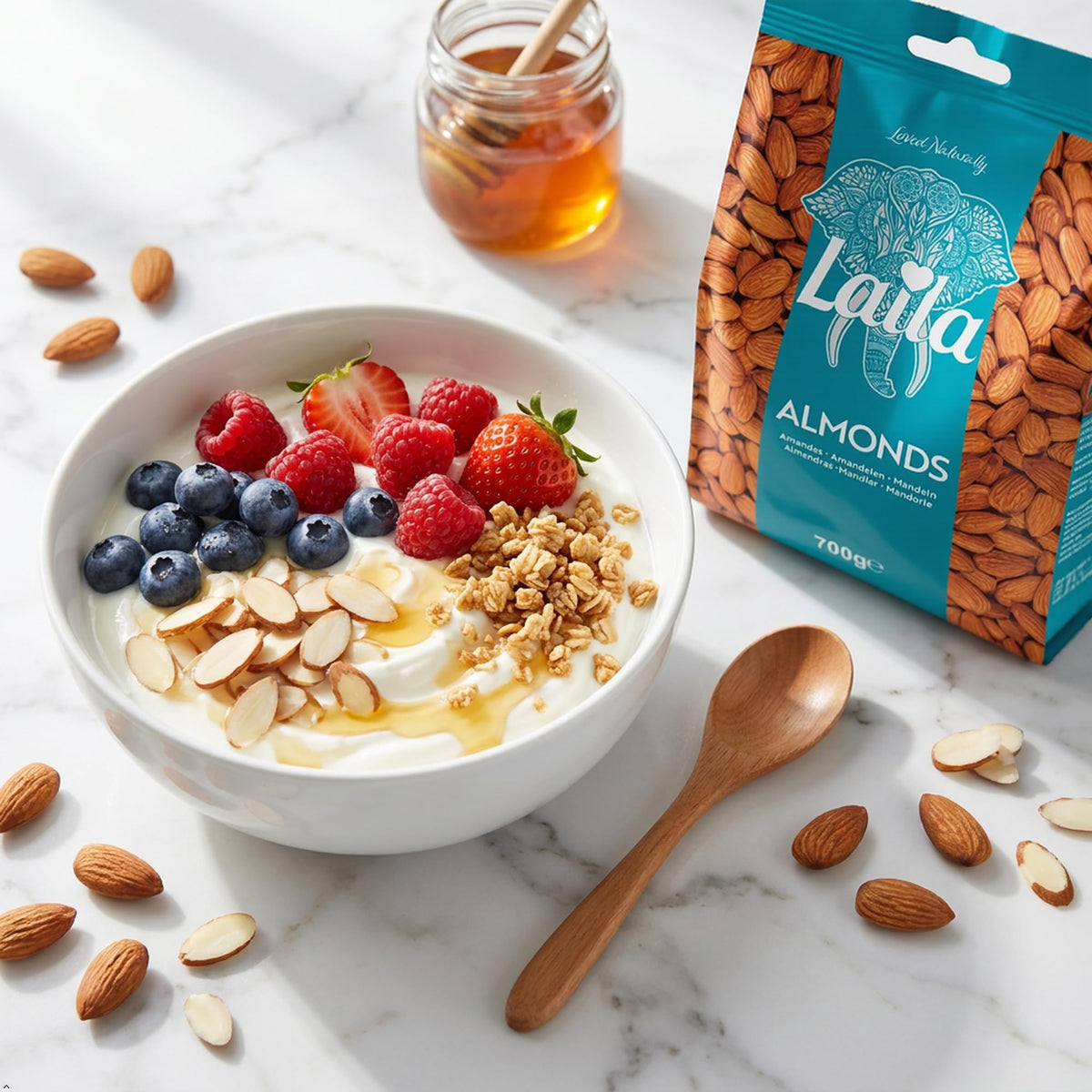LAILA Almonds - Creamy Taste & Crunchy Texture | 700g Pack 3