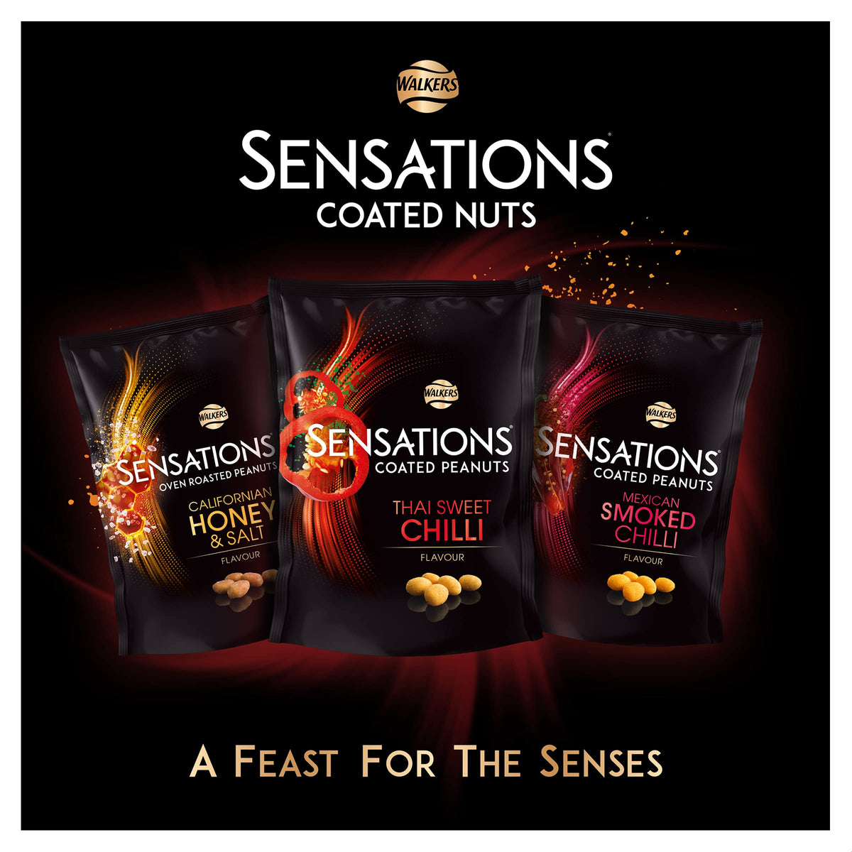 Sensations Mexican Smoked Chilli Coated Sharing Peanuts - 150g Pack of 3 4