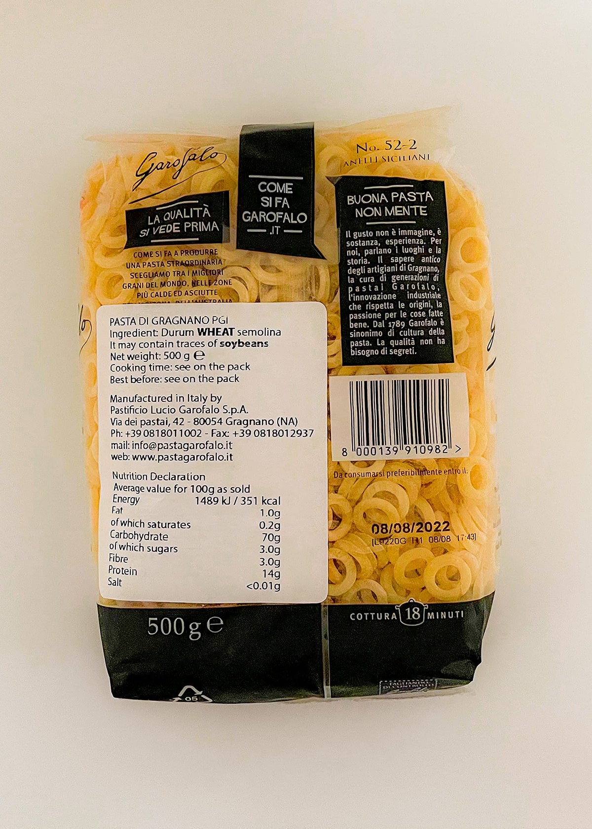 Garofalo Anelli Siciliana Italian Dried Pasta Hoops - 500g (Pack of 4) 3