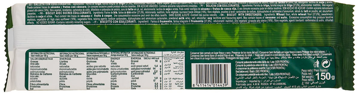 Florbú Digestive Biscuits - No Added Sugar, Wholemeal Fibre Rich Snack | 150g (Pack of 4)