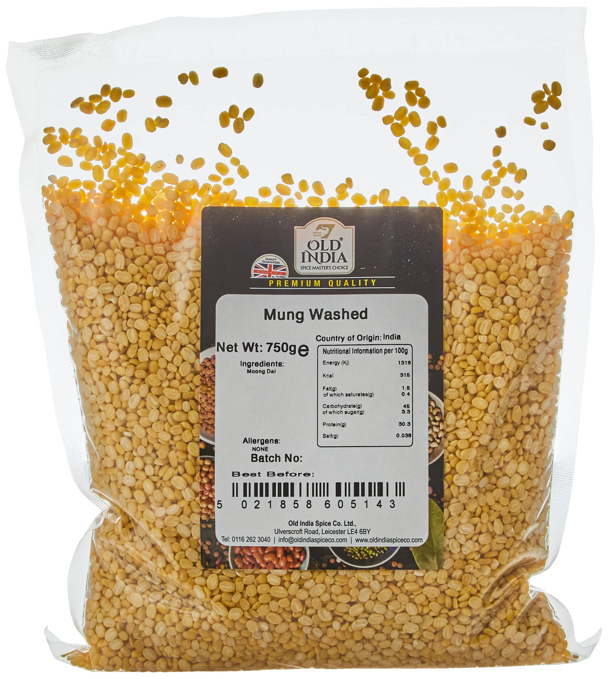 Old India Washed Mung Beans - 750g | Natural & Additive-Free | Up to 2 Year Shelf Life 1